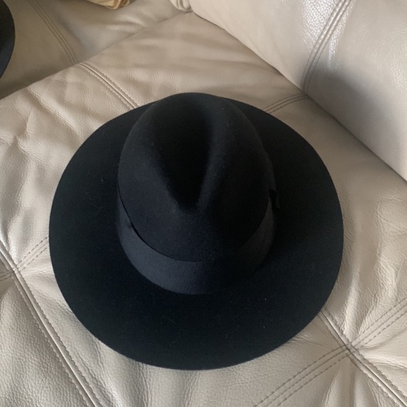 H & M fedora Felted Wool Hat black small bohemian‎ classic festive - Picture 9 of 12